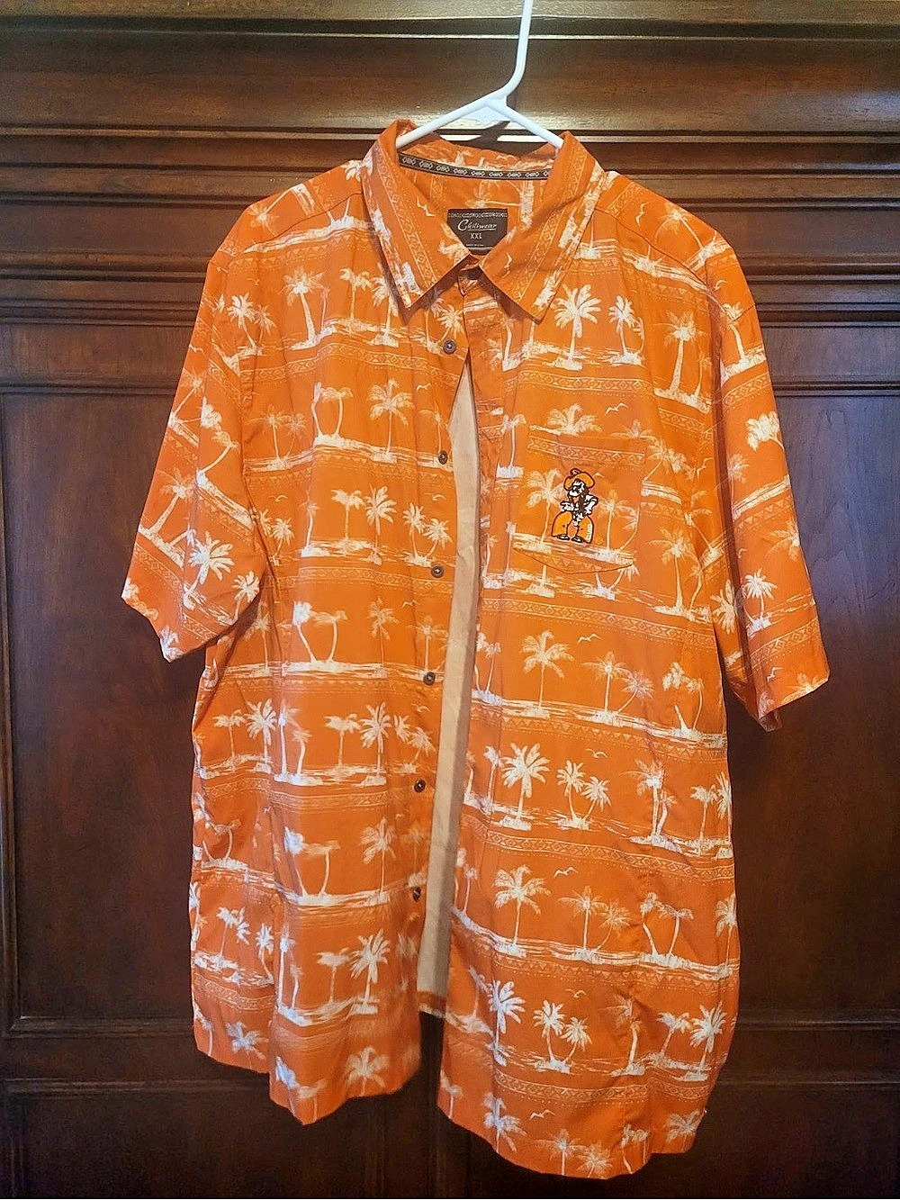 Chiliwear Men's Orange Pattern Shirt, Oklahoma State
